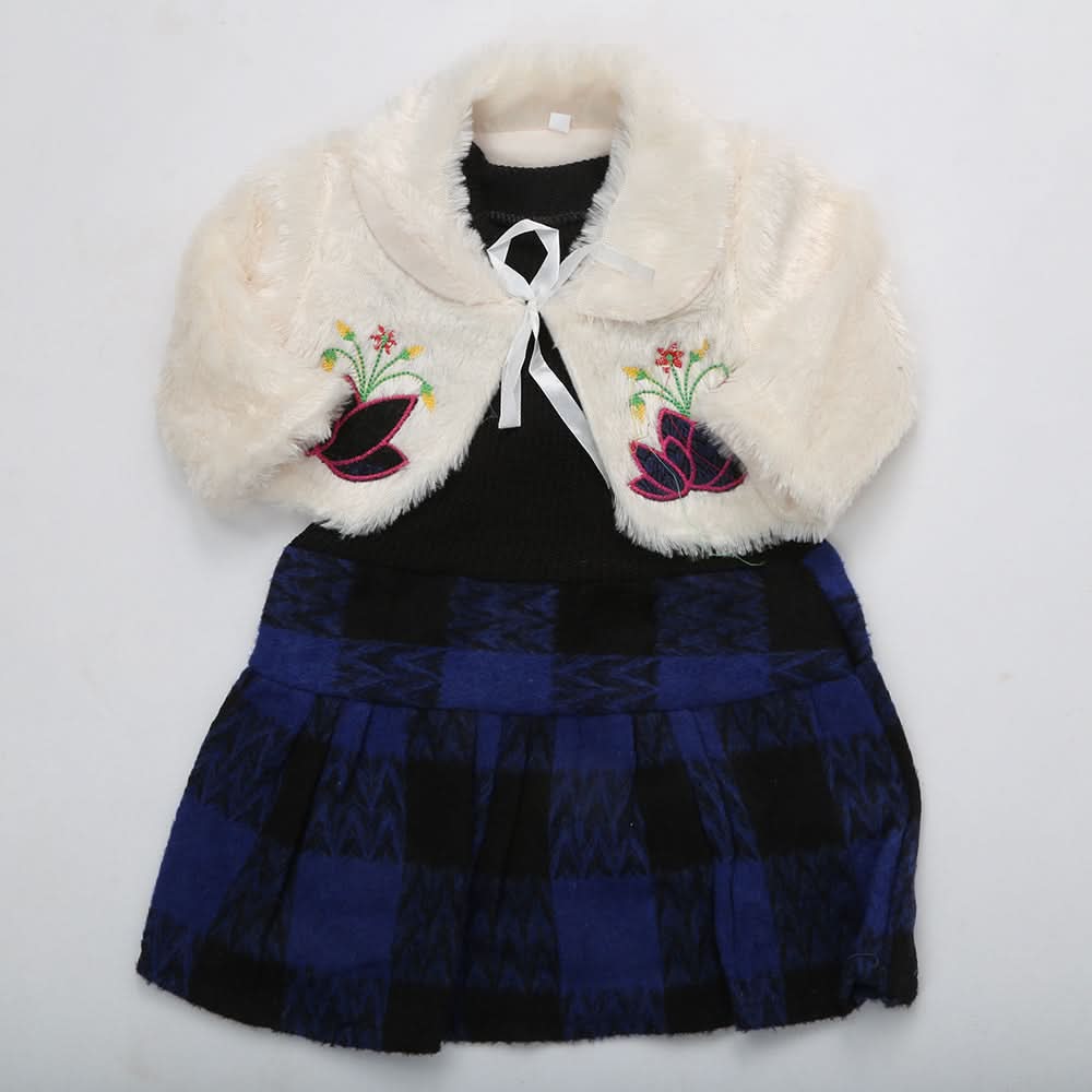 Girls Full Sleeves Frock - Royal Blue, Kids, Girls Frocks, Chase Value, Chase Value
