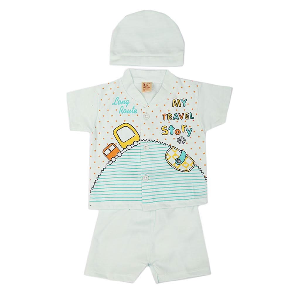 Newborn Boys Suits 3 Pcs - Cyan, Kids, NB Boys Sets And Suits, Chase Value, Chase Value