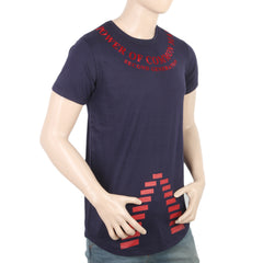 Men's Half Sleeve T-Shirt - Navy Blue, Men, T-Shirts And Polos, Chase Value, Chase Value