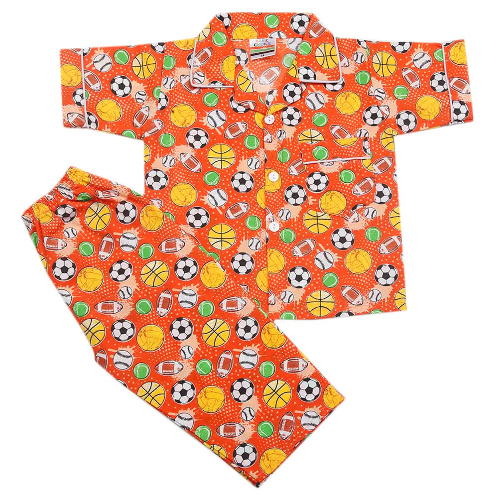 Boys Half Sleeves Sleeping Suits - Orange, Kids, Boys Sets And Suits, Chase Value, Chase Value