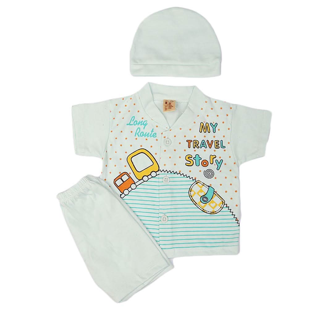 Newborn Boys Suits 3 Pcs - Cyan, Kids, NB Boys Sets And Suits, Chase Value, Chase Value
