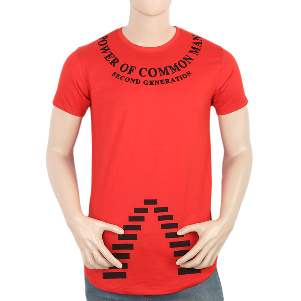 Men's Half Sleeve T-Shirt - Red, Men, T-Shirts And Polos, Chase Value, Chase Value