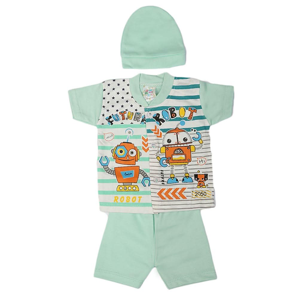 Newborn Boys Suits 3 Pcs - Cyan, Kids, NB Boys Sets And Suits, Chase Value, Chase Value