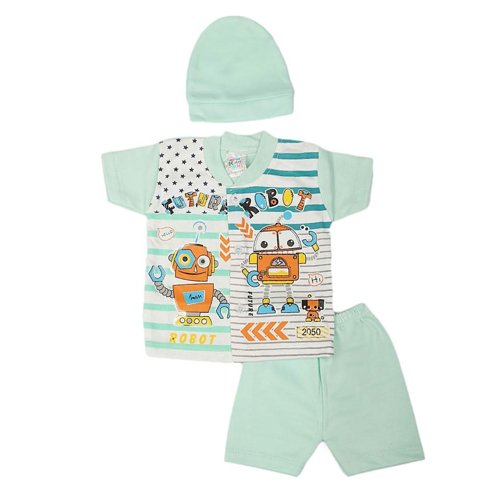 Newborn Boys Suits 3 Pcs - Cyan, Kids, NB Boys Sets And Suits, Chase Value, Chase Value