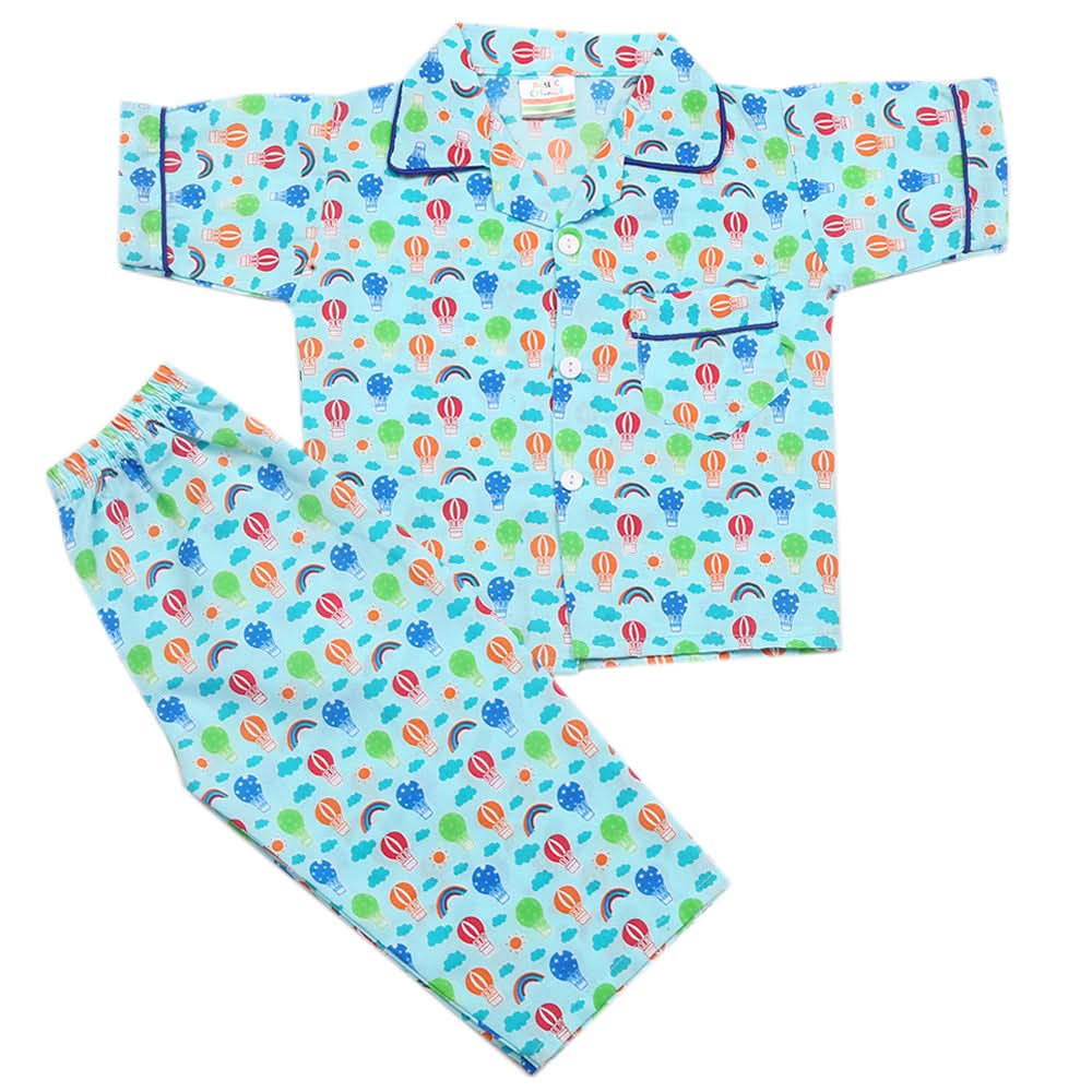 Boys Half Sleeves Sleeping Suits - Cyan, Kids, Boys Sets And Suits, Chase Value, Chase Value