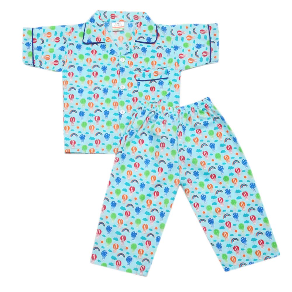 Boys Half Sleeves Sleeping Suits - Cyan, Kids, Boys Sets And Suits, Chase Value, Chase Value