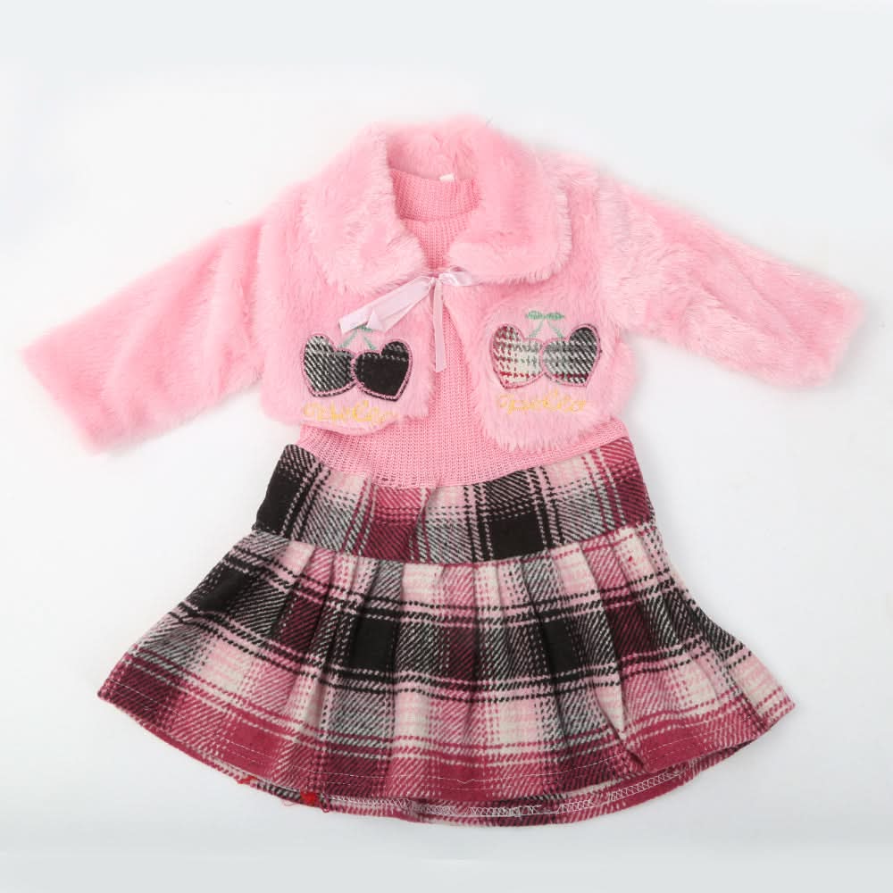 Girls Full Sleeves Frock - Pink, Kids, Girls Frocks, Chase Value, Chase Value