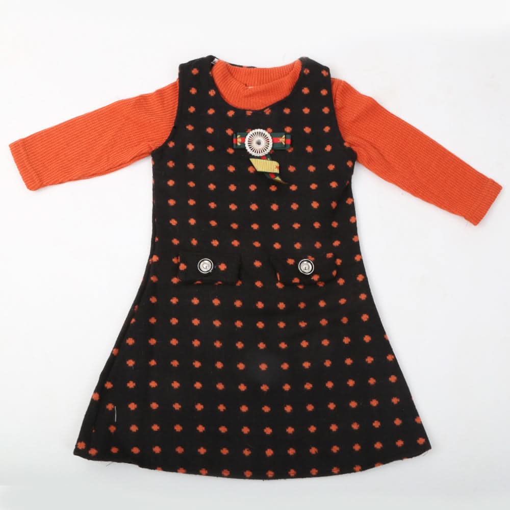 Girls Full Sleeves Frock - Black, Kids, Girls Frocks, Chase Value, Chase Value