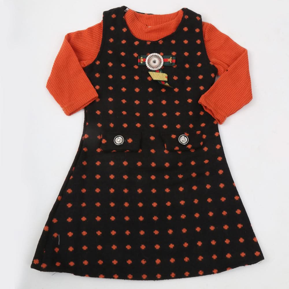 Girls Full Sleeves Frock - Black, Kids, Girls Frocks, Chase Value, Chase Value
