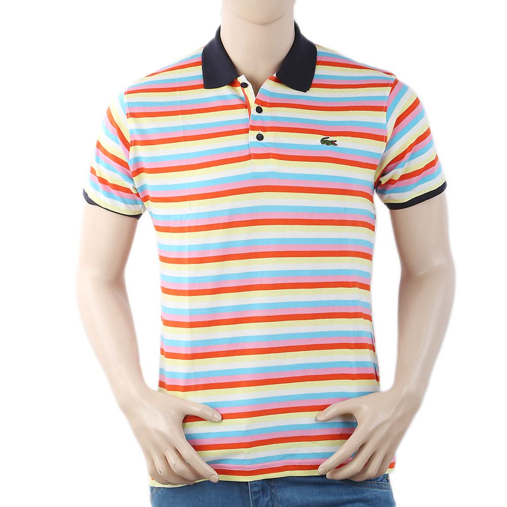 Men's Yarn Dyed Half Sleeves Polo T-Shirt - Multi, Men, T-Shirts And Polos, Chase Value, Chase Value