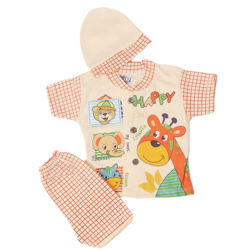Newborn Boys Half Sleeves Suit - Peach, Kids, New Born Boys Sets And Suits, Chase Value, Chase Value