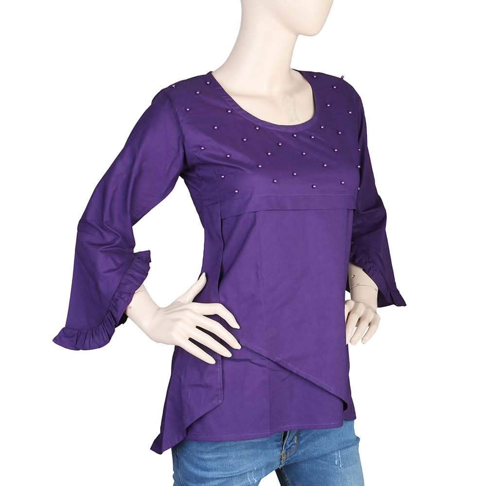 Women's Fancy Woven Top - Purple, Women, T-Shirts And Tops, Chase Value, Chase Value