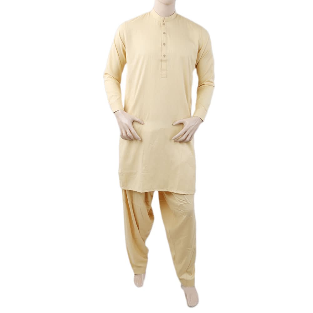 Men's Mashriq Slim Fit Suit - Mustard, Men, Shalwar Kameez, Chase Value, Chase Value
