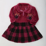 Girls Full Sleeves Frock A206 - Purple, Kids, Girls Frocks, Chase Value, Chase Value