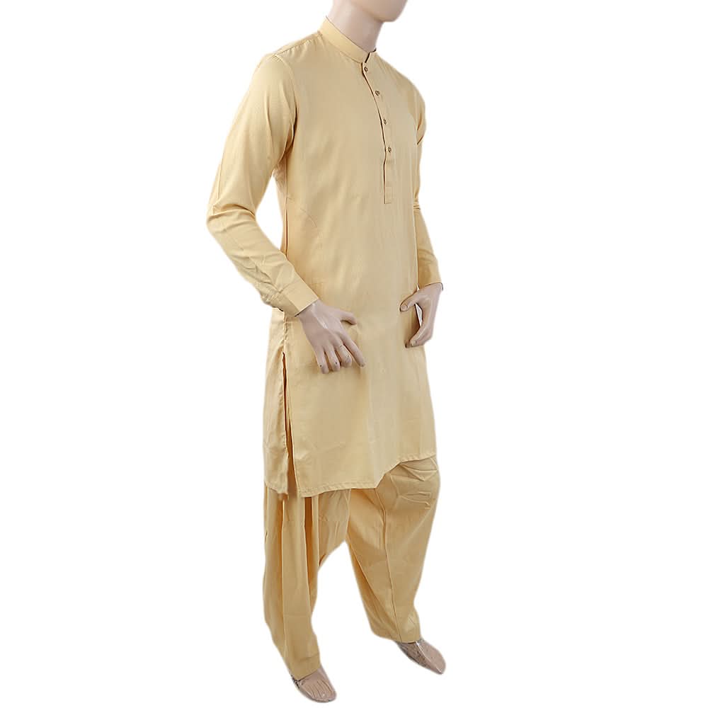 Men's Mashriq Slim Fit Suit - Mustard, Men, Shalwar Kameez, Chase Value, Chase Value