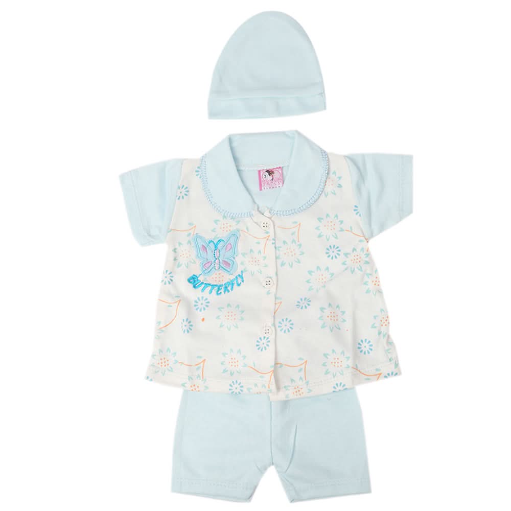 Newborn Girls Half Sleeves Suit - Blue, Kids, Newborn Girls Sets And Suits, Chase Value, Chase Value