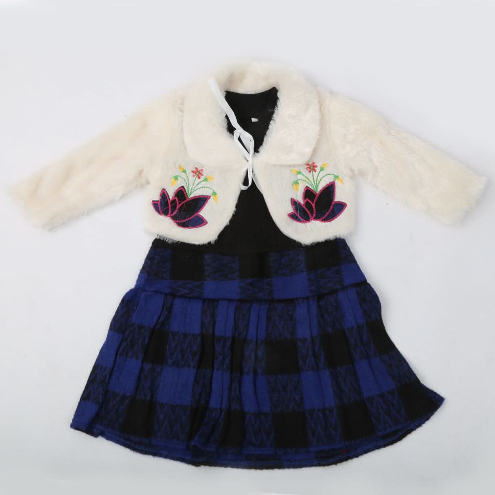 Girls Full Sleeves Frock - Royal Blue, Kids, Girls Frocks, Chase Value, Chase Value