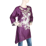 Women's Embroidered Kurti - Purple, Women, Ready Kurtis, Chase Value, Chase Value