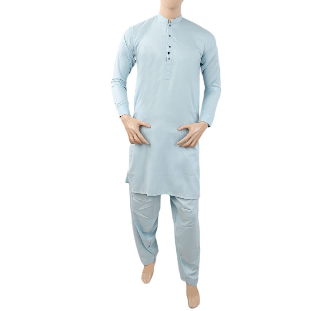 Men's Mashriq Slim Fit Suit - Light Blue, Men, Shalwar Kameez, Chase Value, Chase Value