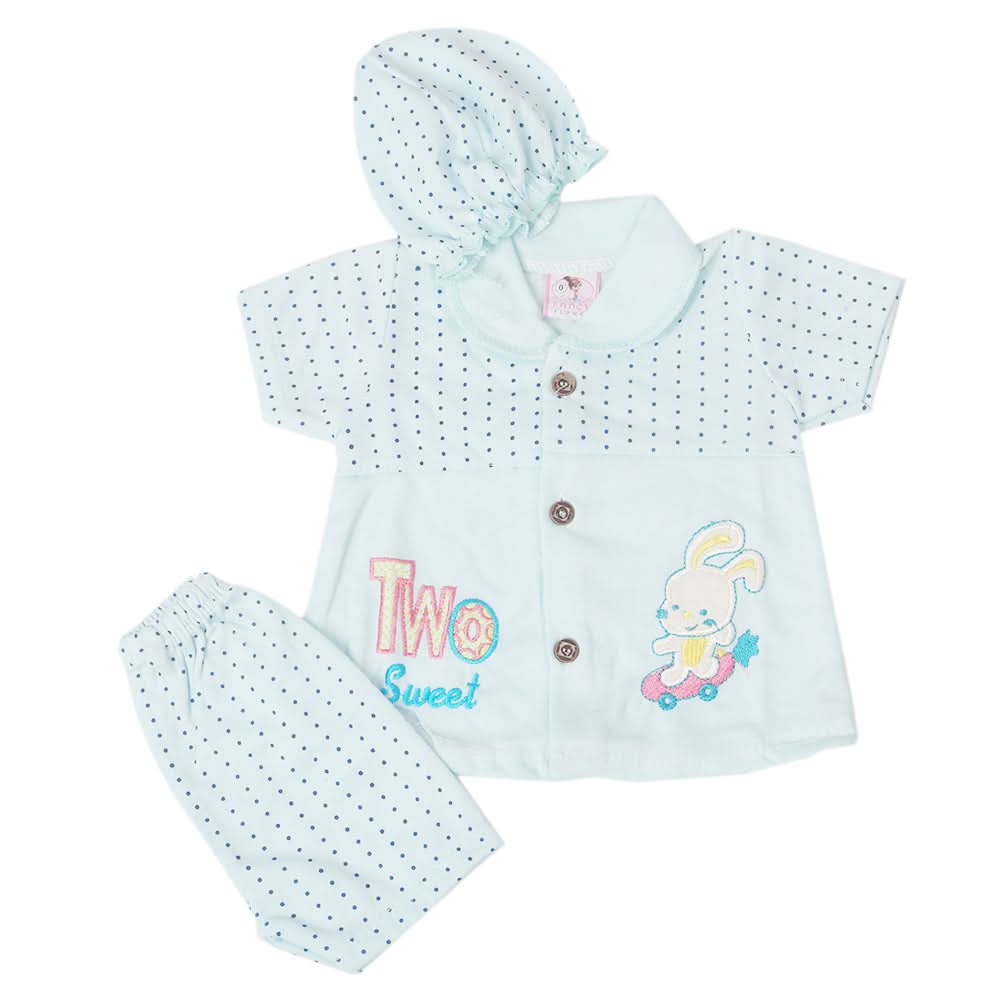 Newborn Girls Half Sleeves Suit - Blue, Kids, Newborn Girls Sets And Suits, Chase Value, Chase Value