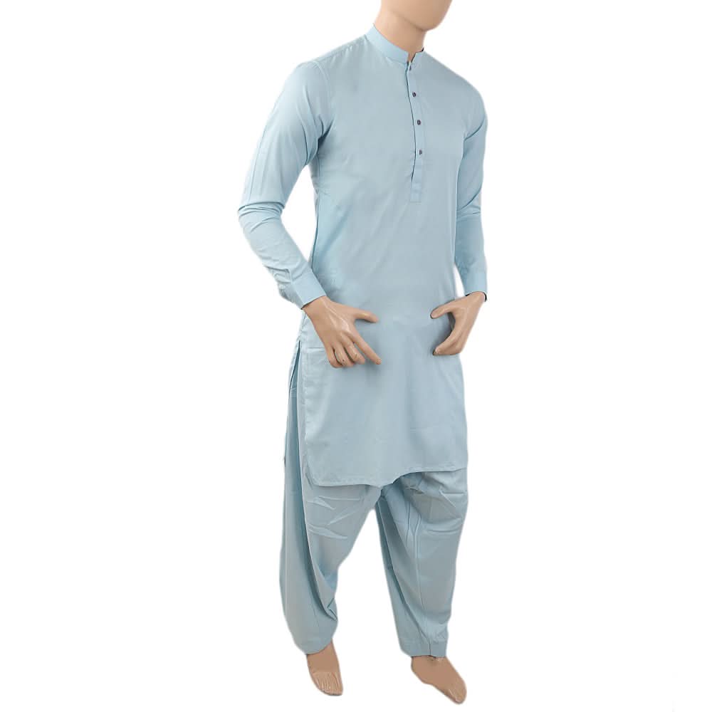 Men's Mashriq Slim Fit Suit - Light Blue, Men, Shalwar Kameez, Chase Value, Chase Value