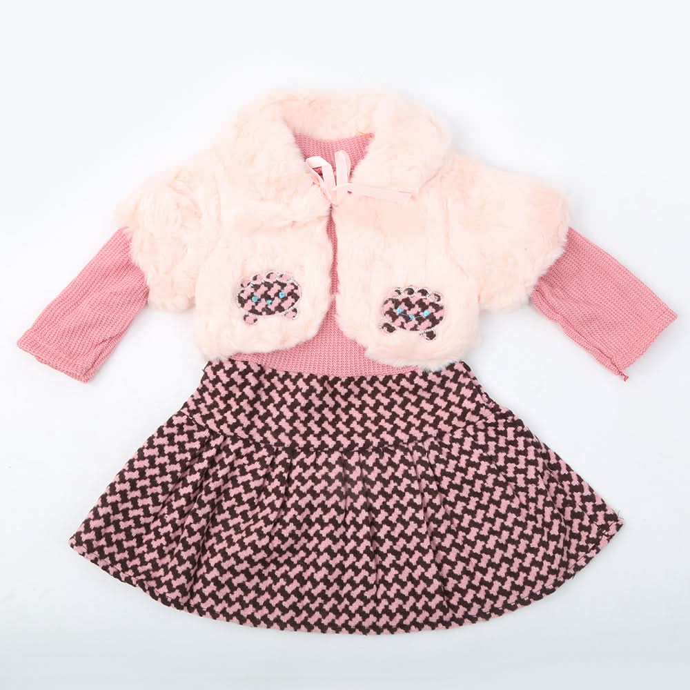 Girls Full Sleeves Frock - Pink, Kids, Girls Frocks, Chase Value, Chase Value