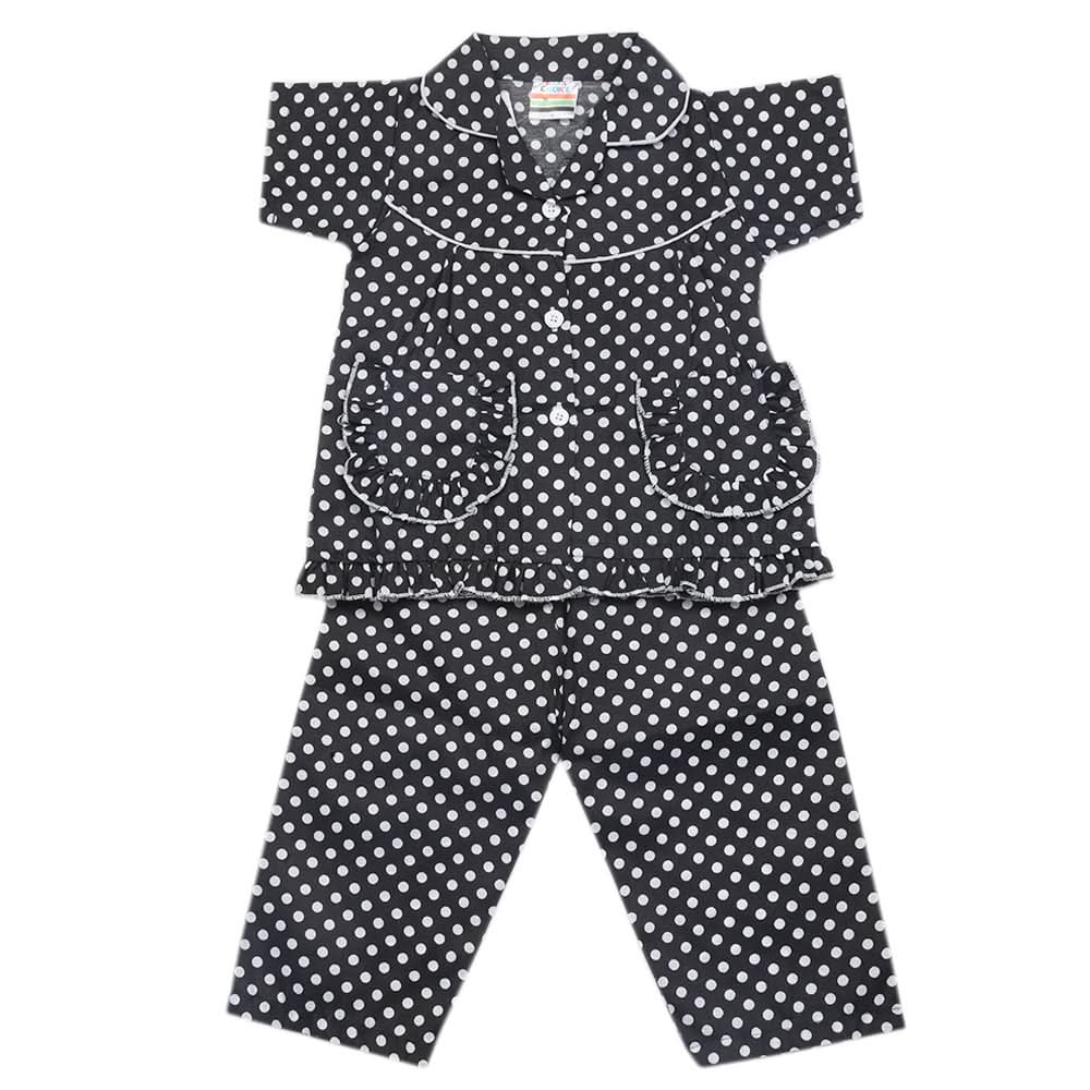 Girls Half Sleeves Sleeping Suits - Black, Kids, Girls Sets And Suits, Chase Value, Chase Value