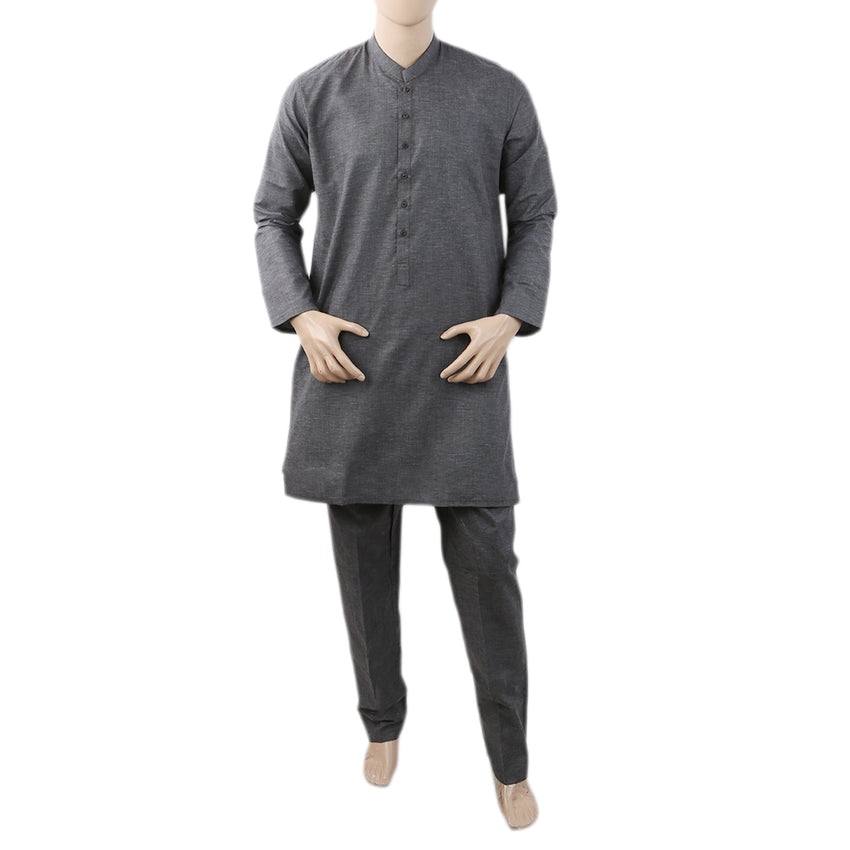Men's Mashriq Slim Fit Kurta Pajama - Dark Grey, Men's Shalwar Kameez, Chase Value, Chase Value