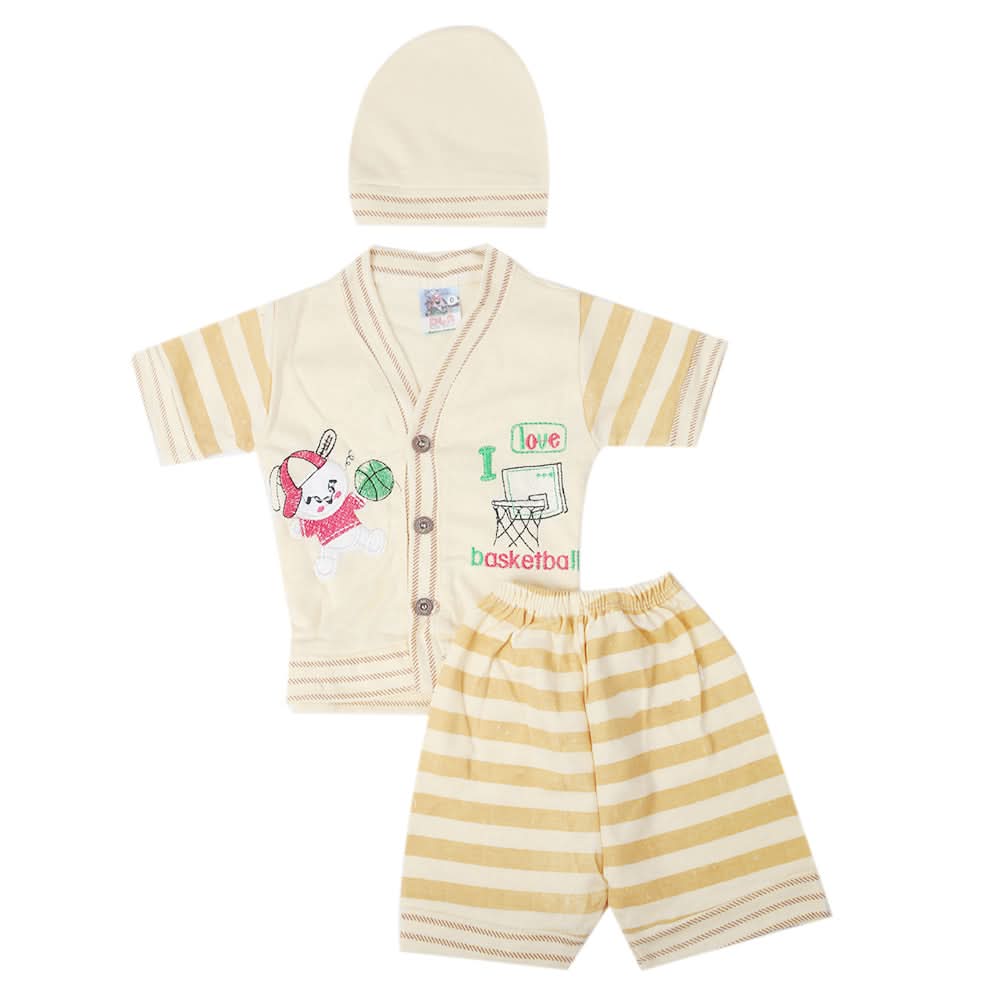 Newborn Boys Half Sleeves Suit - Fawn, Kids, New Born Boys Sets And Suits, Chase Value, Chase Value