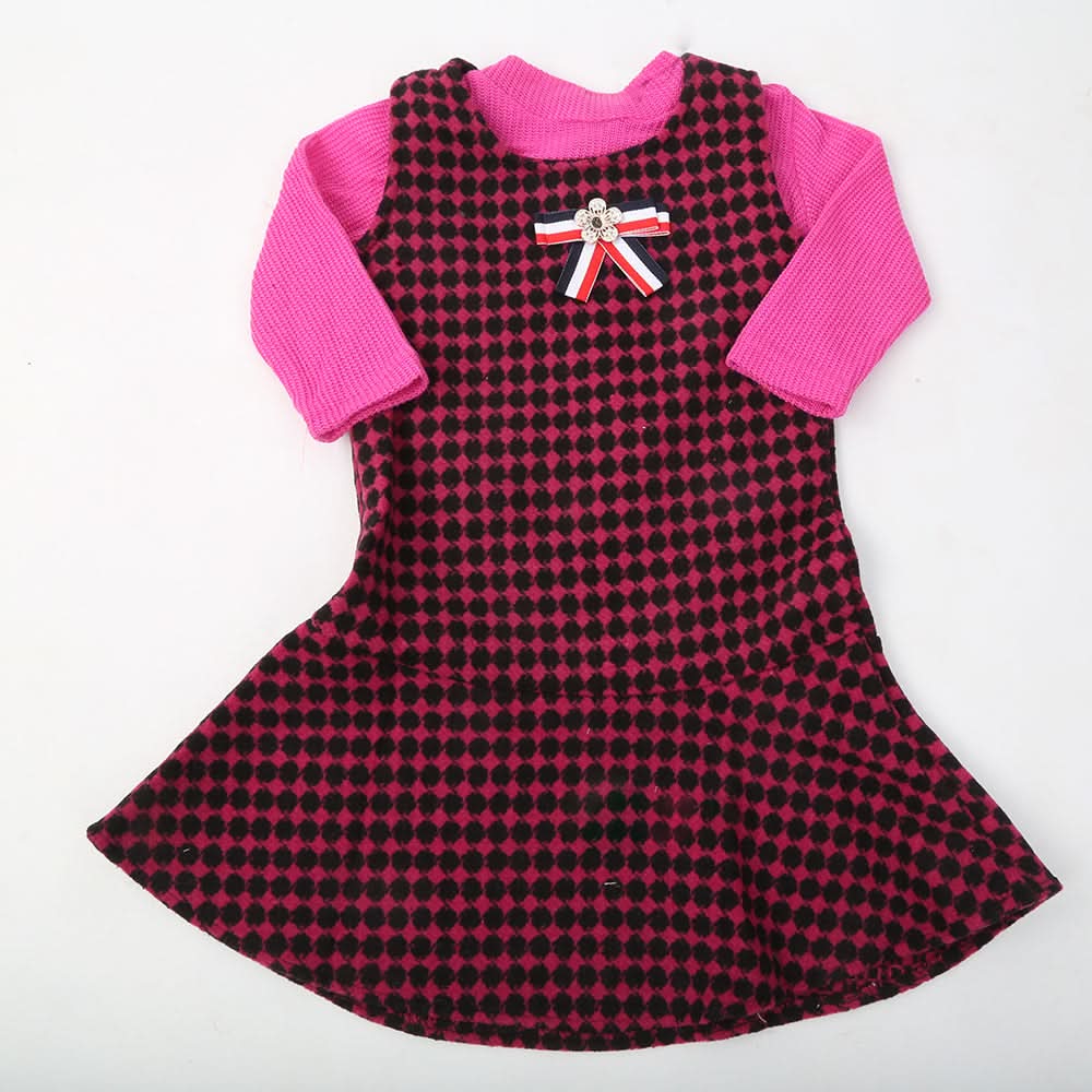 Girls Full Sleeves Frock - Purple, Kids, Girls Frocks, Chase Value, Chase Value
