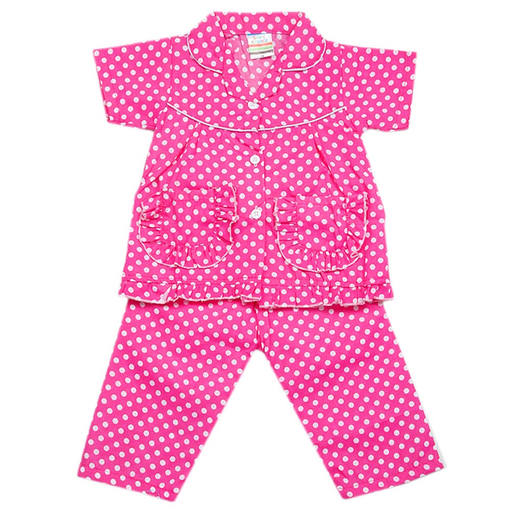Girls Half Sleeves Sleeping Suits - Hot Pink, Kids, Girls Sets And Suits, Chase Value, Chase Value