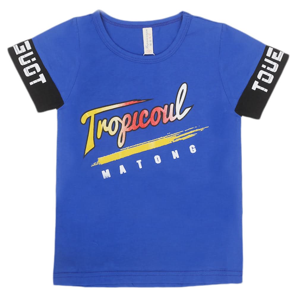 Boys Round Neck Half Sleeves T-Shirt - Royal Blue, Kids, Boys T-Shirts, Chase Value, Chase Value