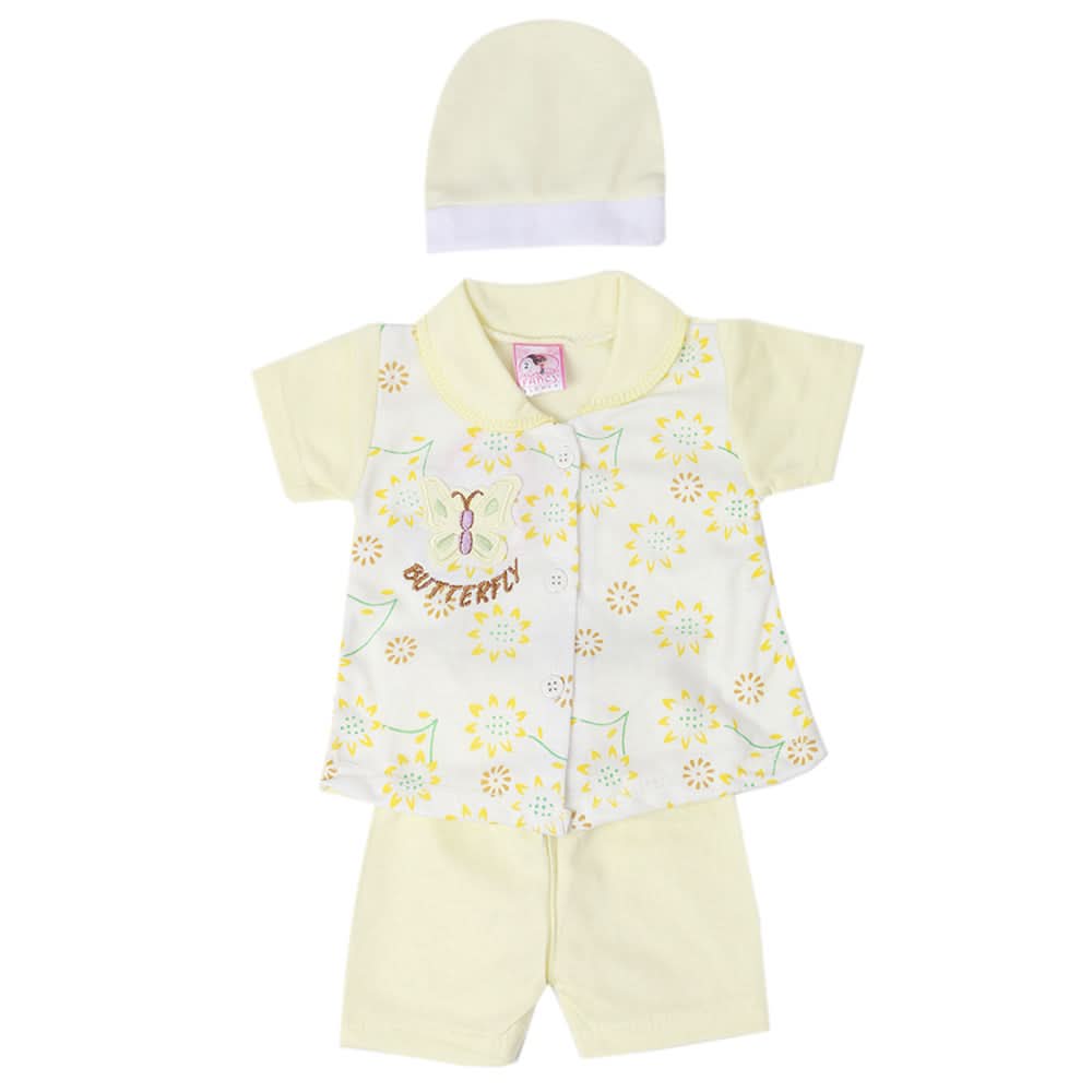 Newborn Girls Half Sleeves Suit - Lemon, Kids, Newborn Girls Sets And Suits, Chase Value, Chase Value