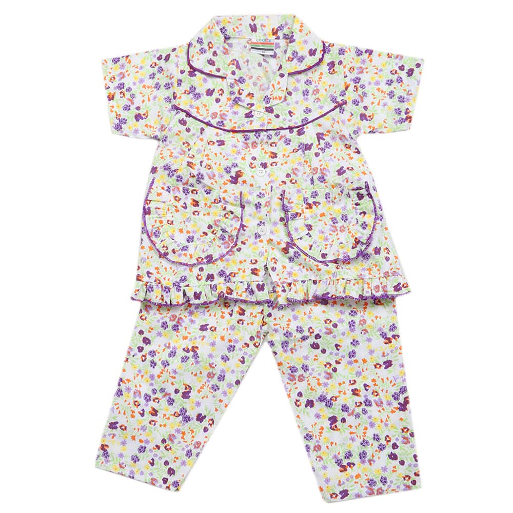 Girls Half Sleeves Sleeping Suits - Light Green, Kids, Girls Sets And Suits, Chase Value, Chase Value