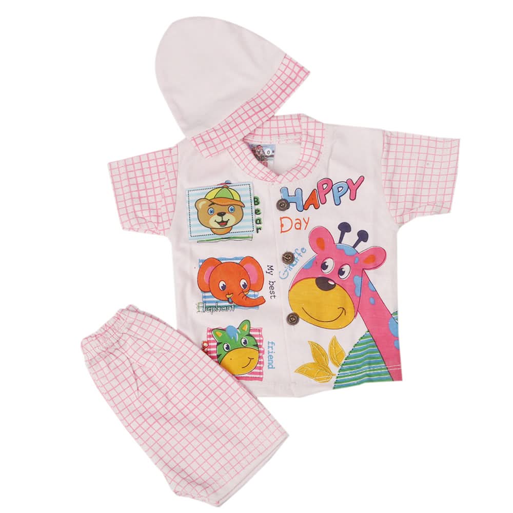 Newborn Boys Half Sleeves Suit - Pink, Kids, New Born Boys Sets And Suits, Chase Value, Chase Value