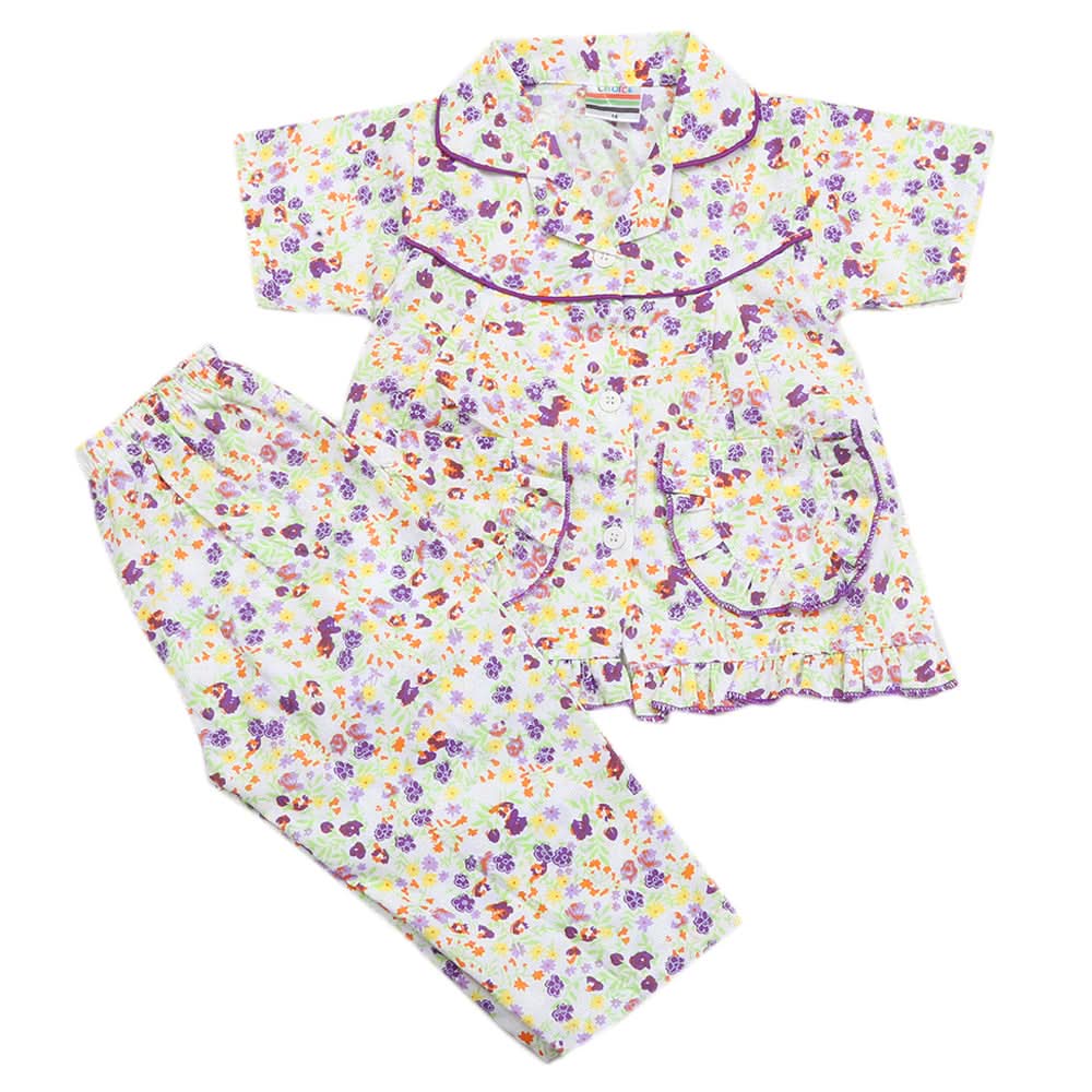 Girls Half Sleeves Sleeping Suits - Light Green, Kids, Girls Sets And Suits, Chase Value, Chase Value