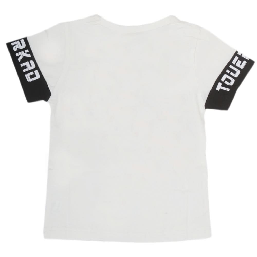 Boys Round Neck Half Sleeves T-Shirt - White, Kids, Boys T-Shirts, Chase Value, Chase Value