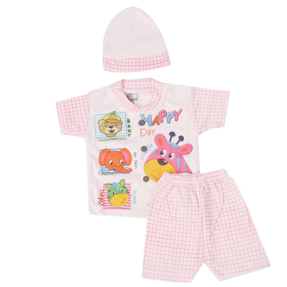 Newborn Boys Half Sleeves Suit - Pink, Kids, New Born Boys Sets And Suits, Chase Value, Chase Value