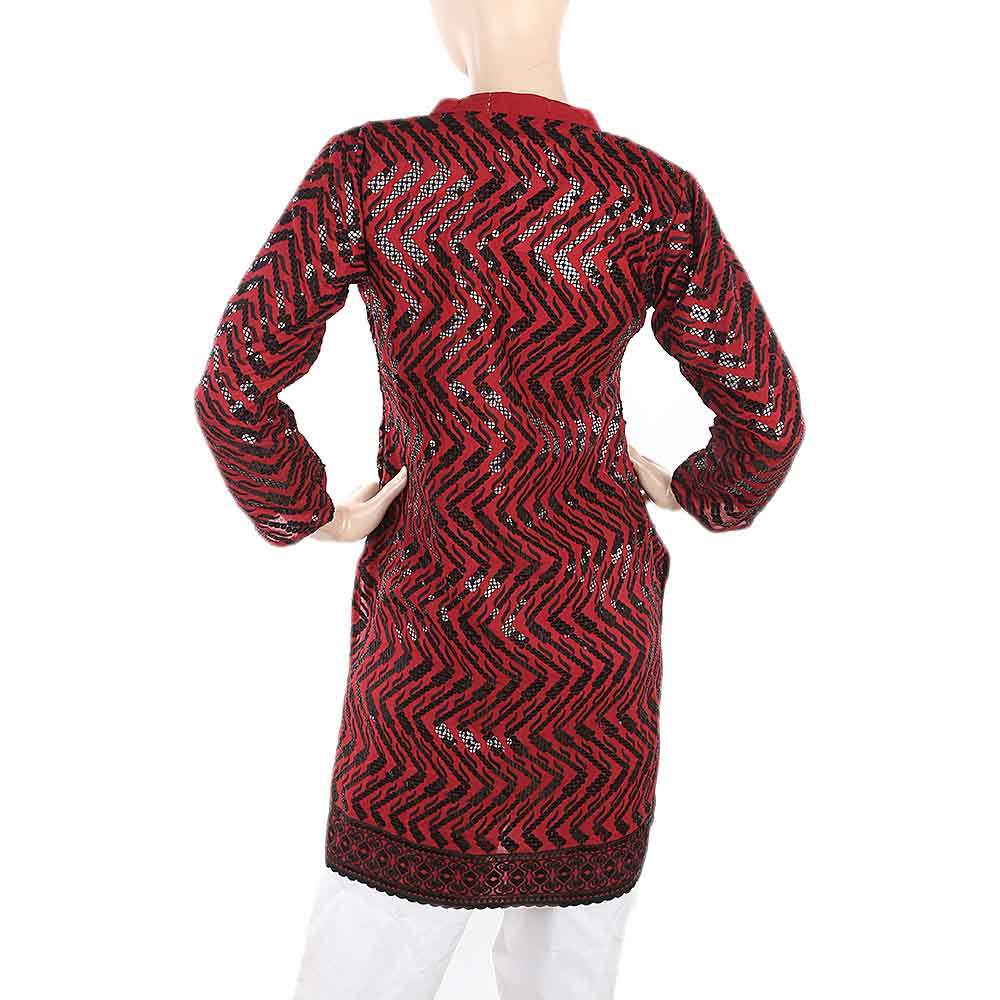 Women's Fancy Chicken Kurti - Maroon, Women, Ready Kurtis, Chase Value, Chase Value