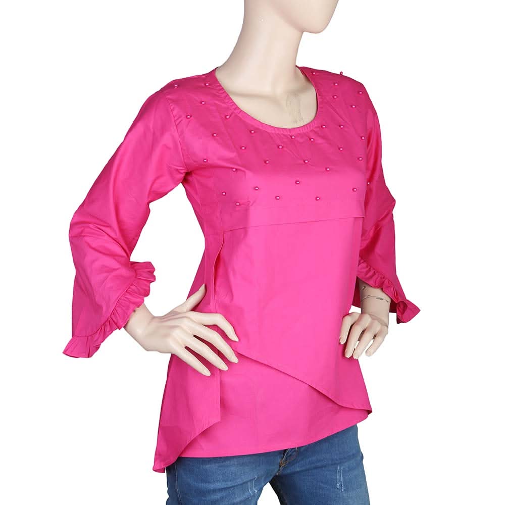 Women's Fancy Woven Top - Pink, Women, T-Shirts And Tops, Chase Value, Chase Value