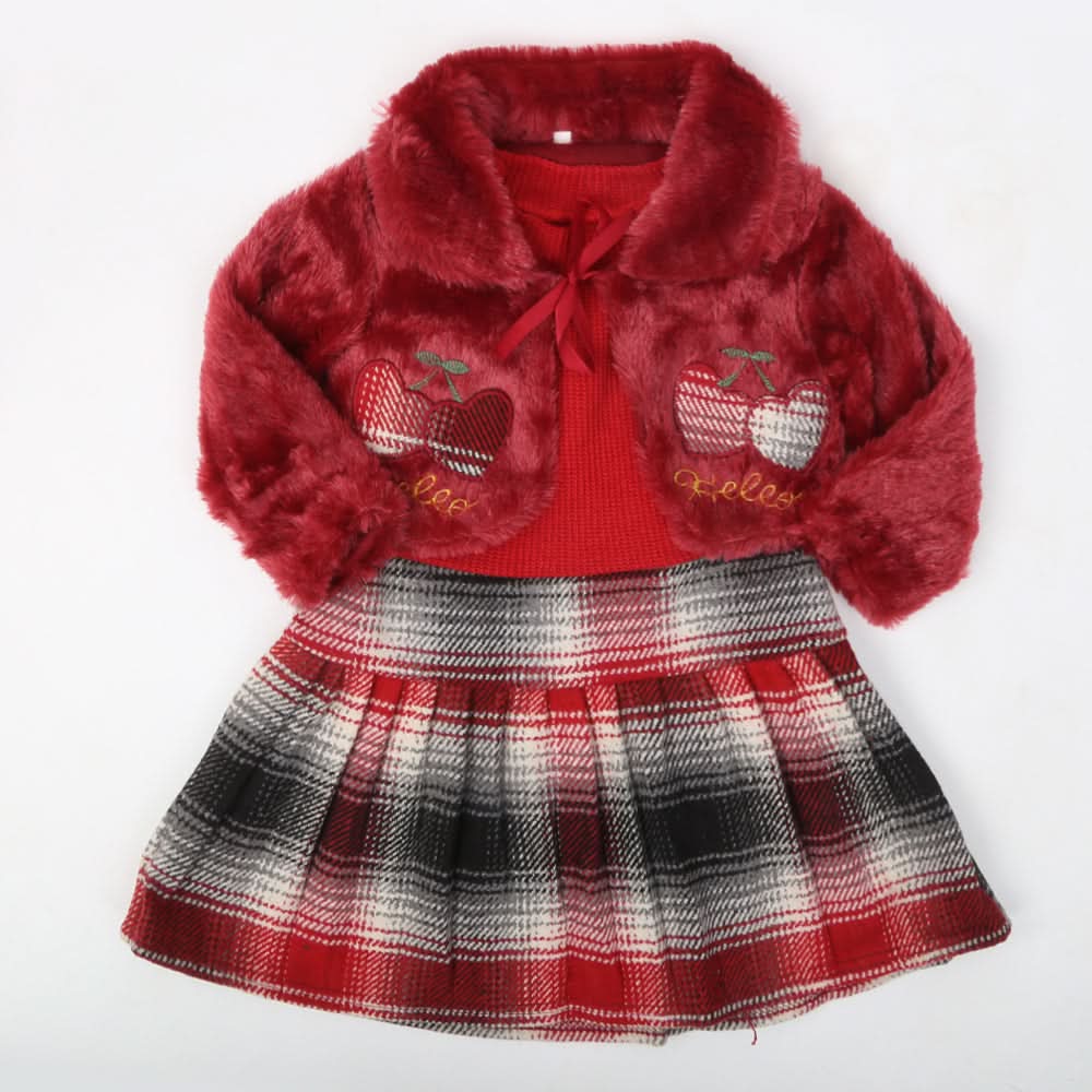 Girls Full Sleeves Frock - Maroon, Kids, Girls Frocks, Chase Value, Chase Value