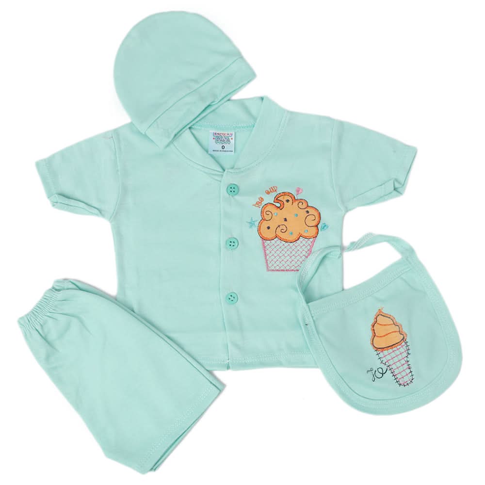 Newborn Boys Half Sleeves Suit - Sea Green, Kids, Newborn Boys Sets And Suits, Chase Value, Chase Value
