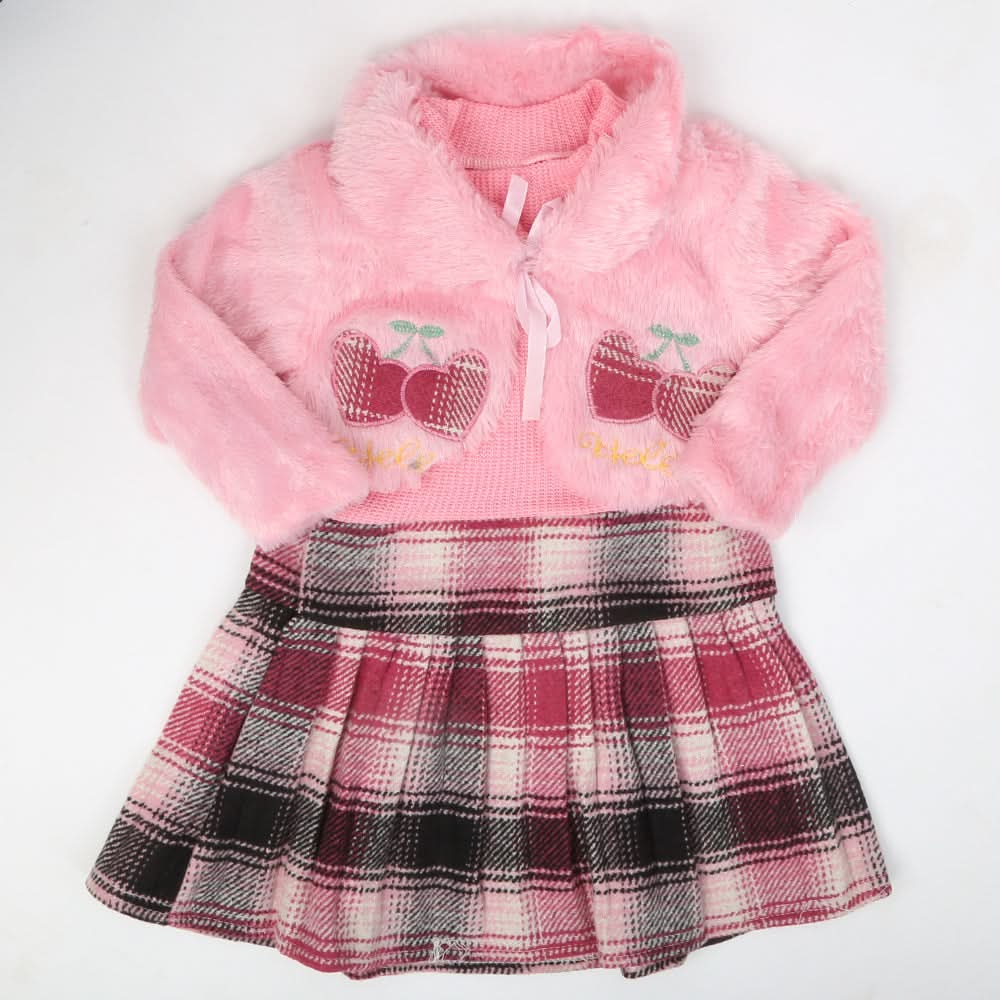 Girls Full Sleeves Frock - Pink, Kids, Girls Frocks, Chase Value, Chase Value