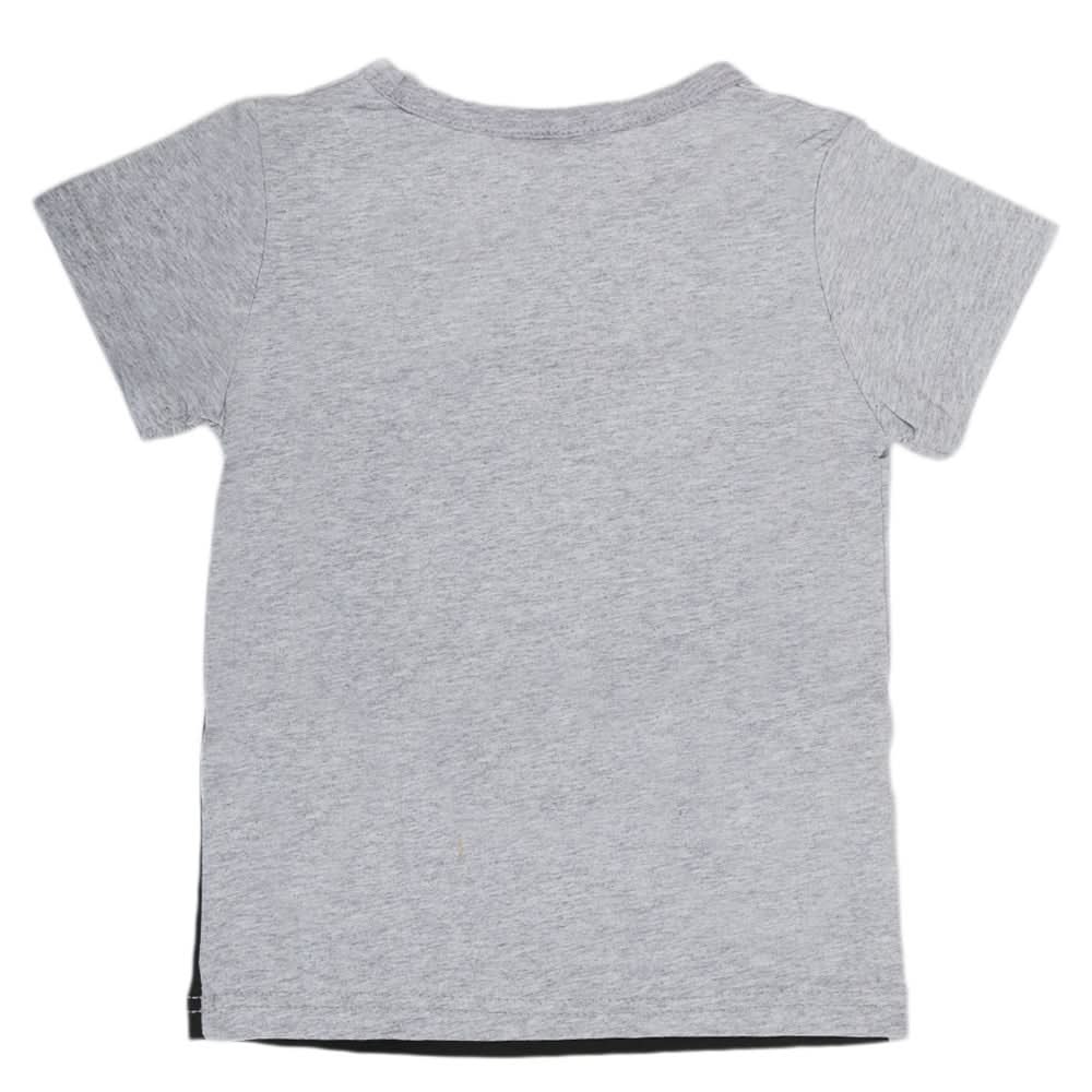 Boys Round Neck Half Sleeves T-Shirt - Grey, Kids, Boys T-Shirts, Chase Value, Chase Value