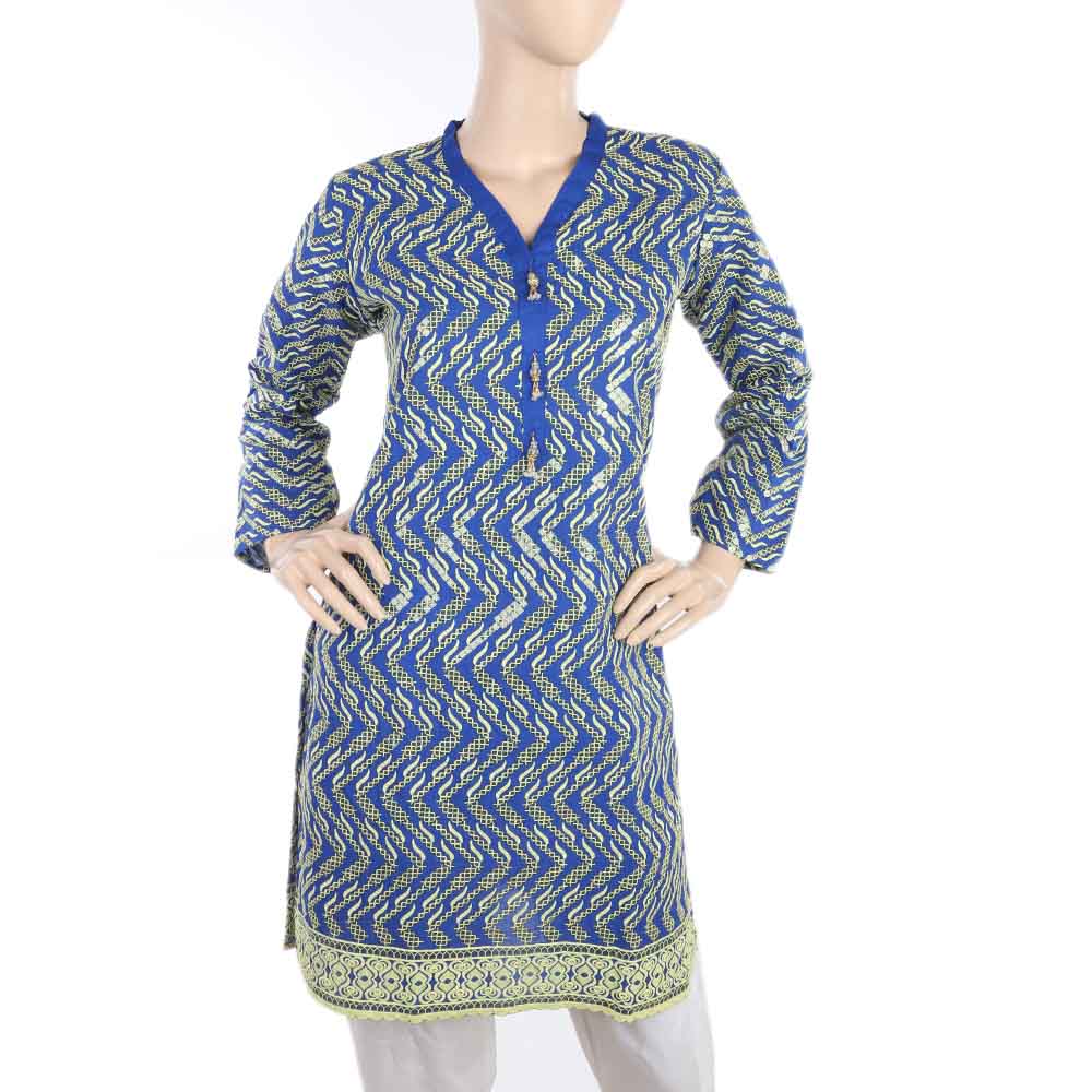 Women's Fancy Chicken Kurti - Royal Blue, Women, Ready Kurtis, Chase Value, Chase Value