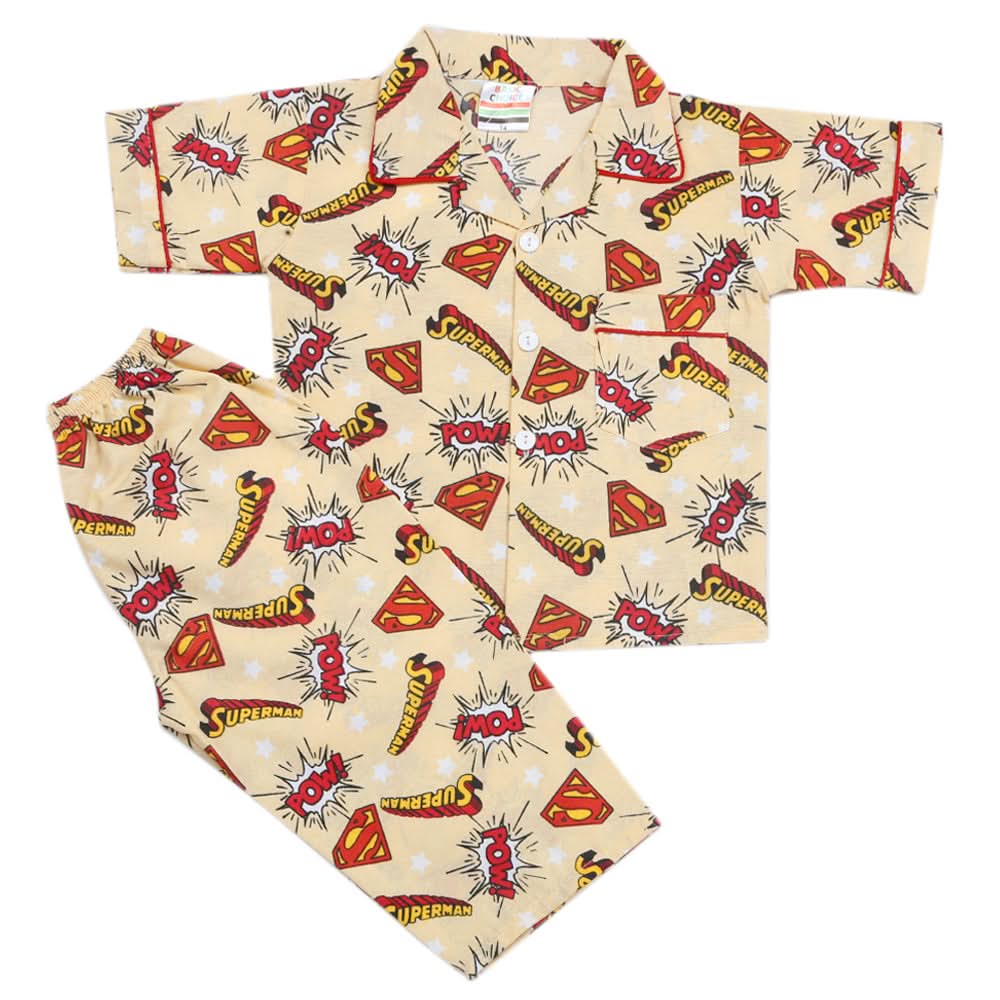 Boys Half Sleeves Sleeping Suits - Beige, Kids, Boys Sets And Suits, Chase Value, Chase Value