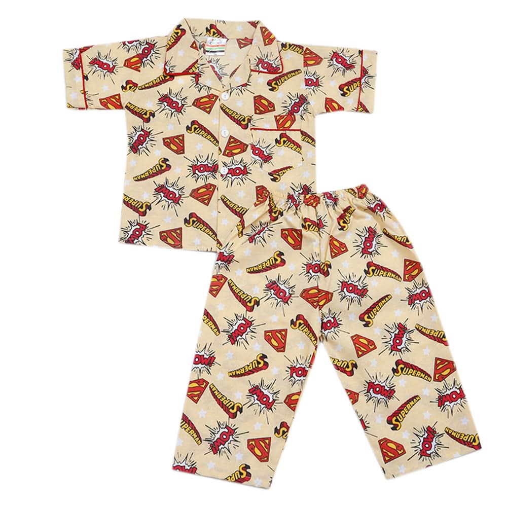 Boys Half Sleeves Sleeping Suits - Beige, Kids, Boys Sets And Suits, Chase Value, Chase Value