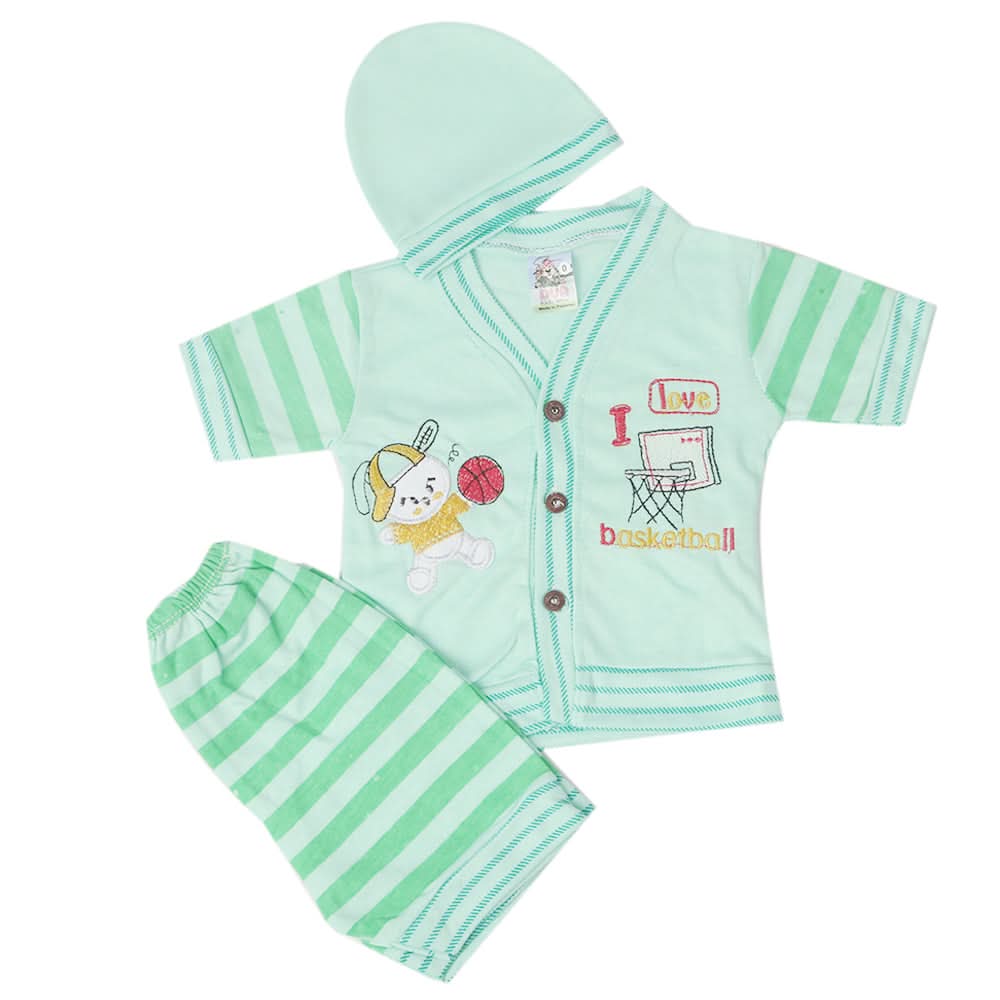 Newborn Boys Half Sleeves Suit - Sea Green, Kids, New Born Boys Sets And Suits, Chase Value, Chase Value