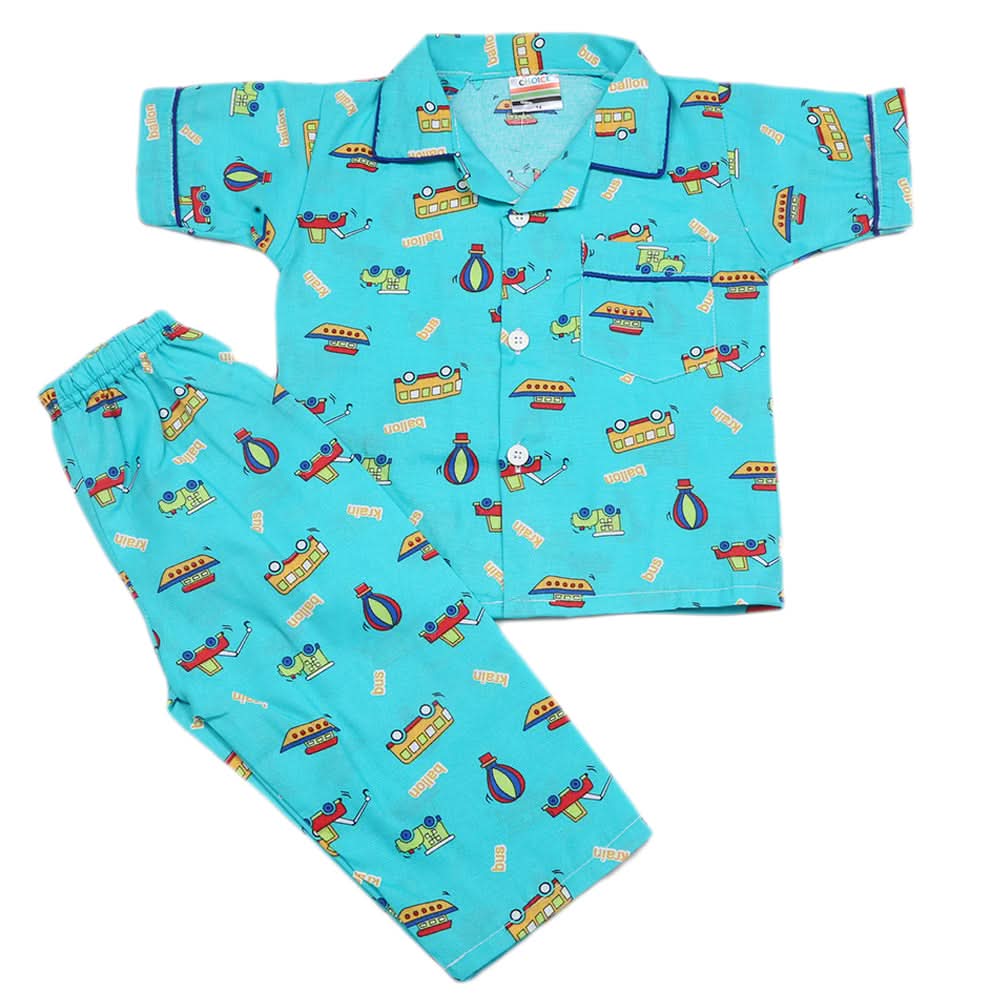 Boys Half Sleeves Sleeping Suits - Sea-Green, Kids, Boys Sets And Suits, Chase Value, Chase Value