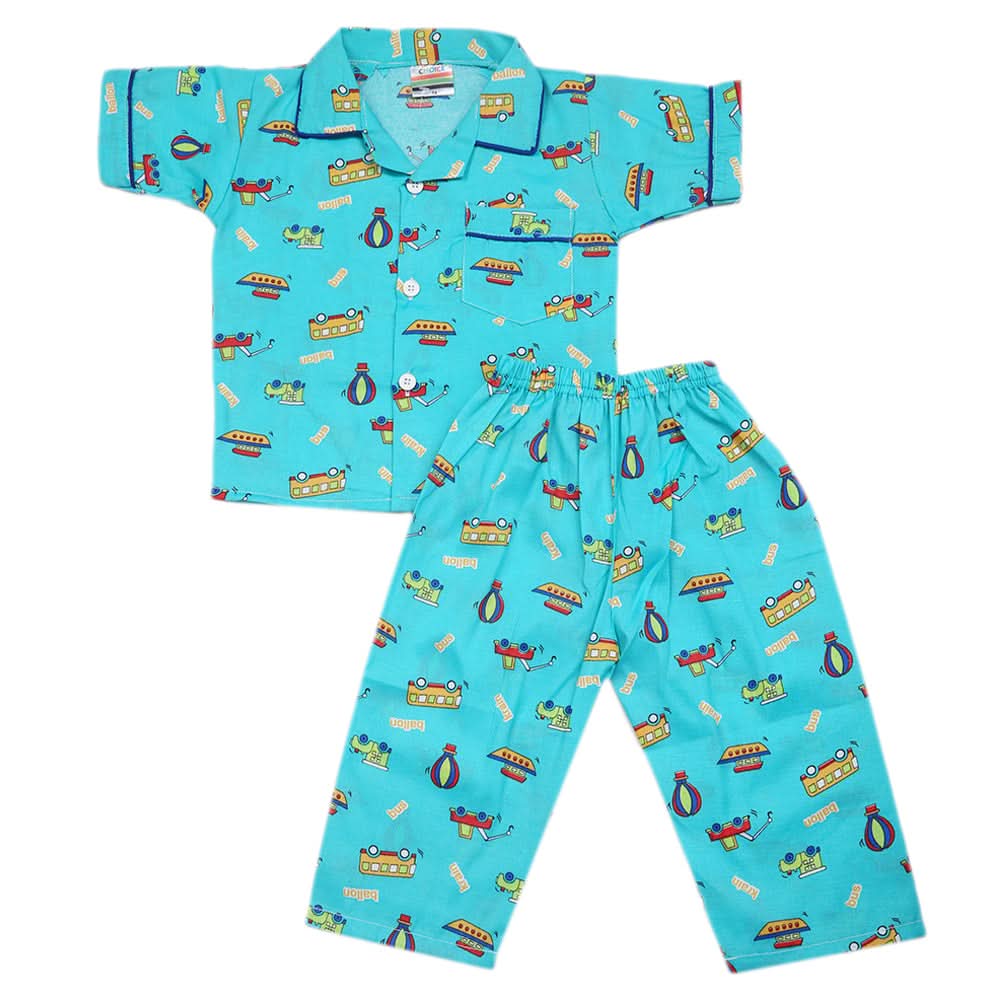 Boys Half Sleeves Sleeping Suits - Sea-Green, Kids, Boys Sets And Suits, Chase Value, Chase Value